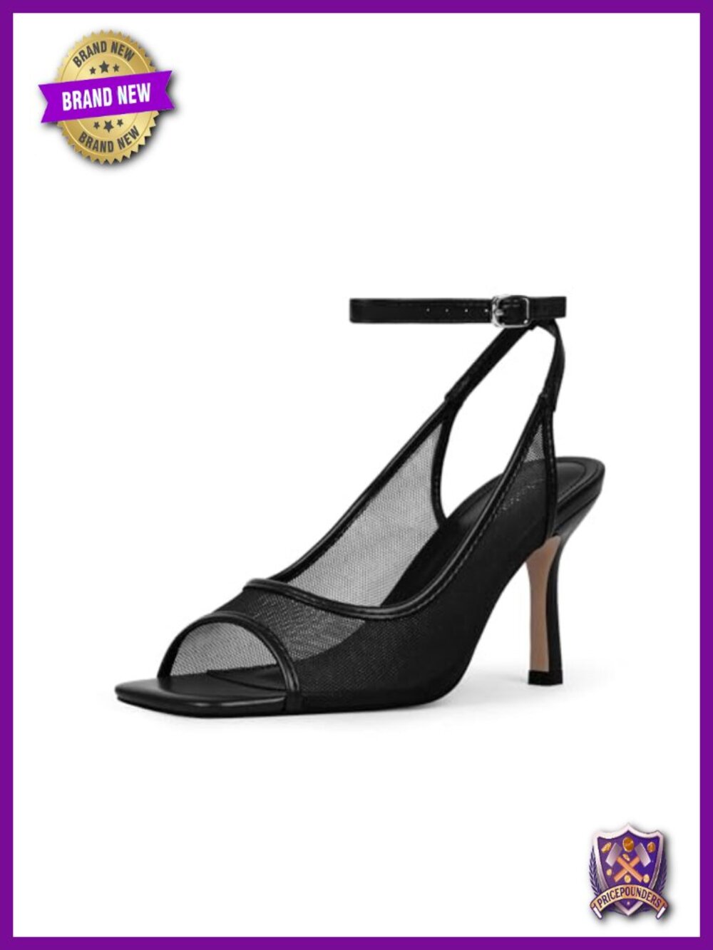 Square Open Toe High Heels Ankle Strap Heeled Sandals